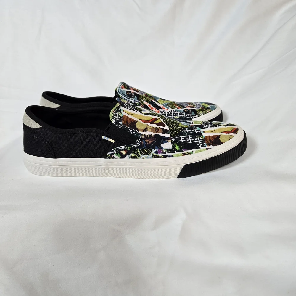 Toms X Marvel Men's Black Avengers Baja Limited Edition Slip-on Shoes 10M NWOT‎